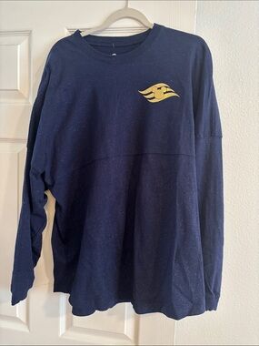 Disney Wish Cruise Navy Sparkle Long Sleeve Spirit Jersey Size Large